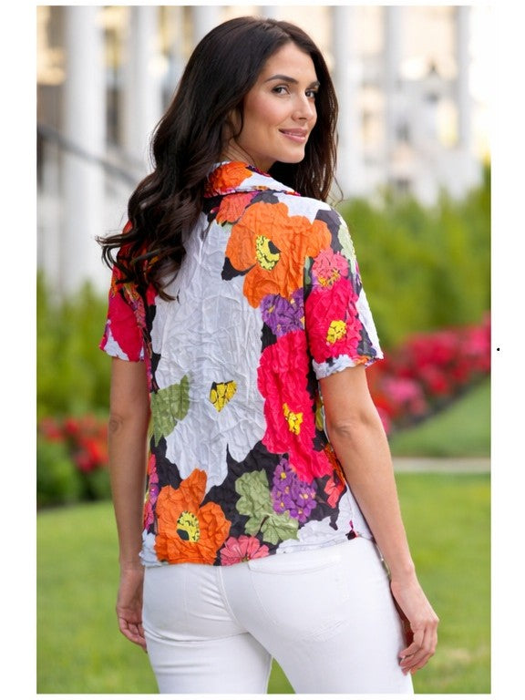 Olivia by Habitat- Siesta Floral Crinkle Crepe Pullover