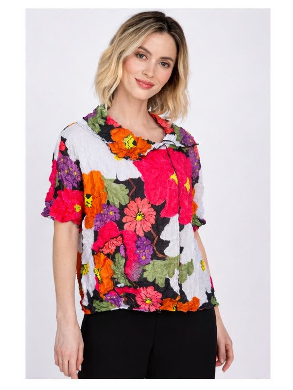 Olivia by Habitat- Siesta Floral Crinkle Crepe Pullover