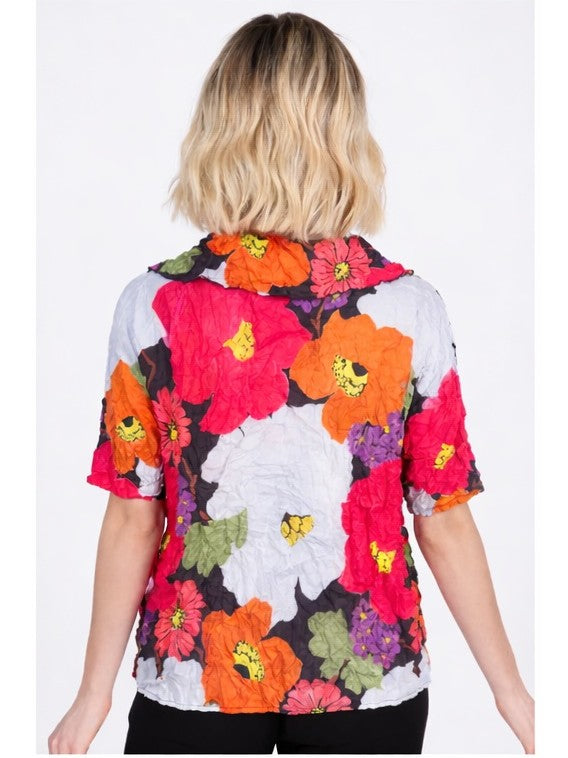 Olivia by Habitat- Siesta Floral Crinkle Crepe Pullover