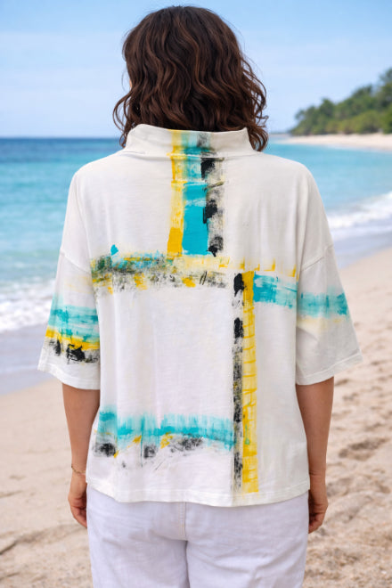Alvarez Designs-  Oceania Hand-Painted Top