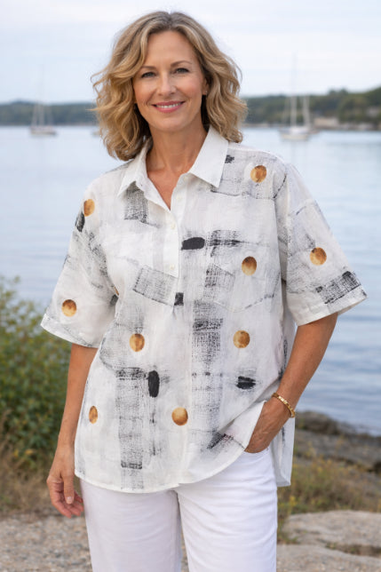 Alvarez Designs- Berry Hand Painted Cotton Shirt
