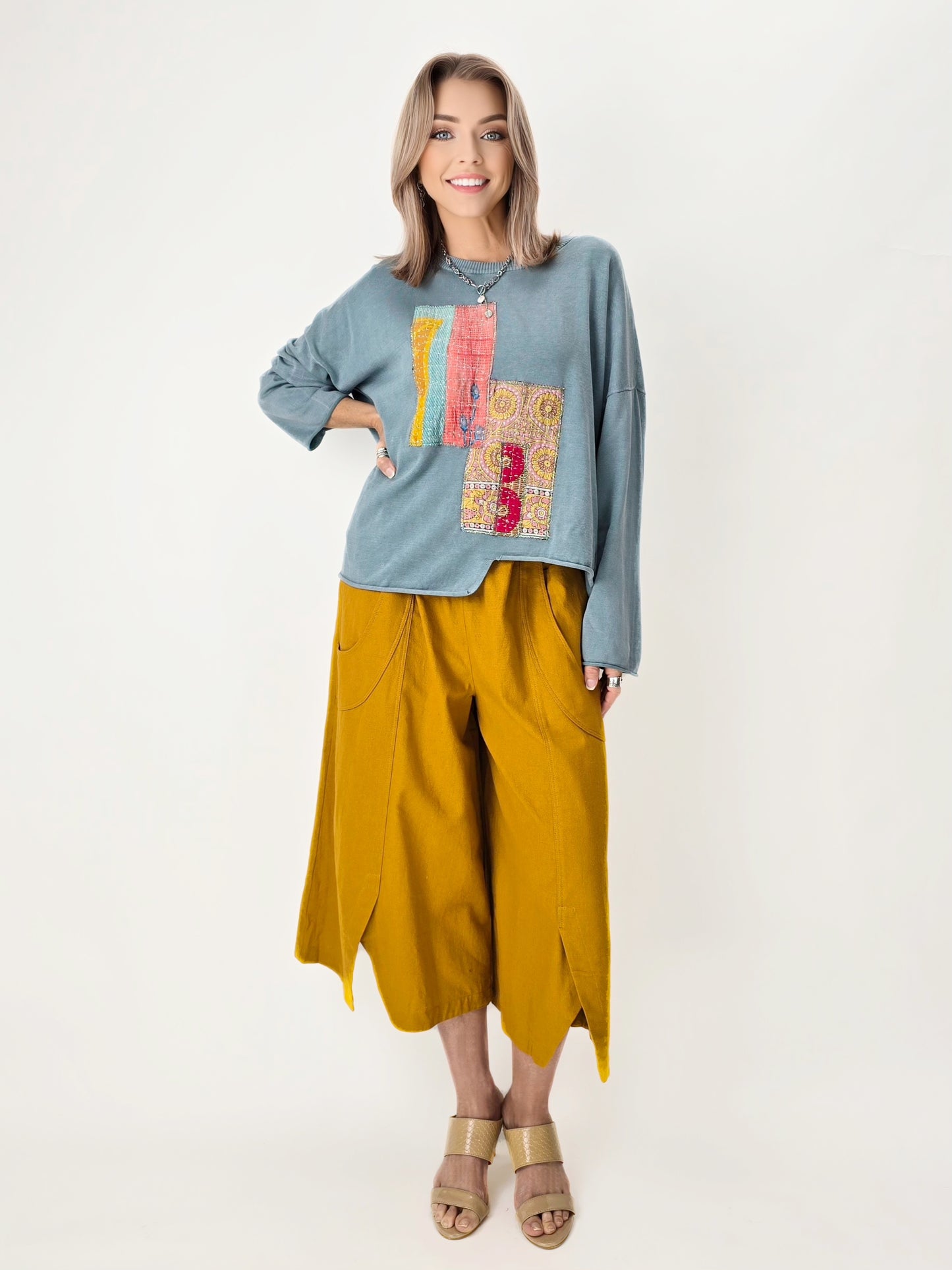 Narenee Designs- Hand-Stitched Patchwork Oversized Sweater