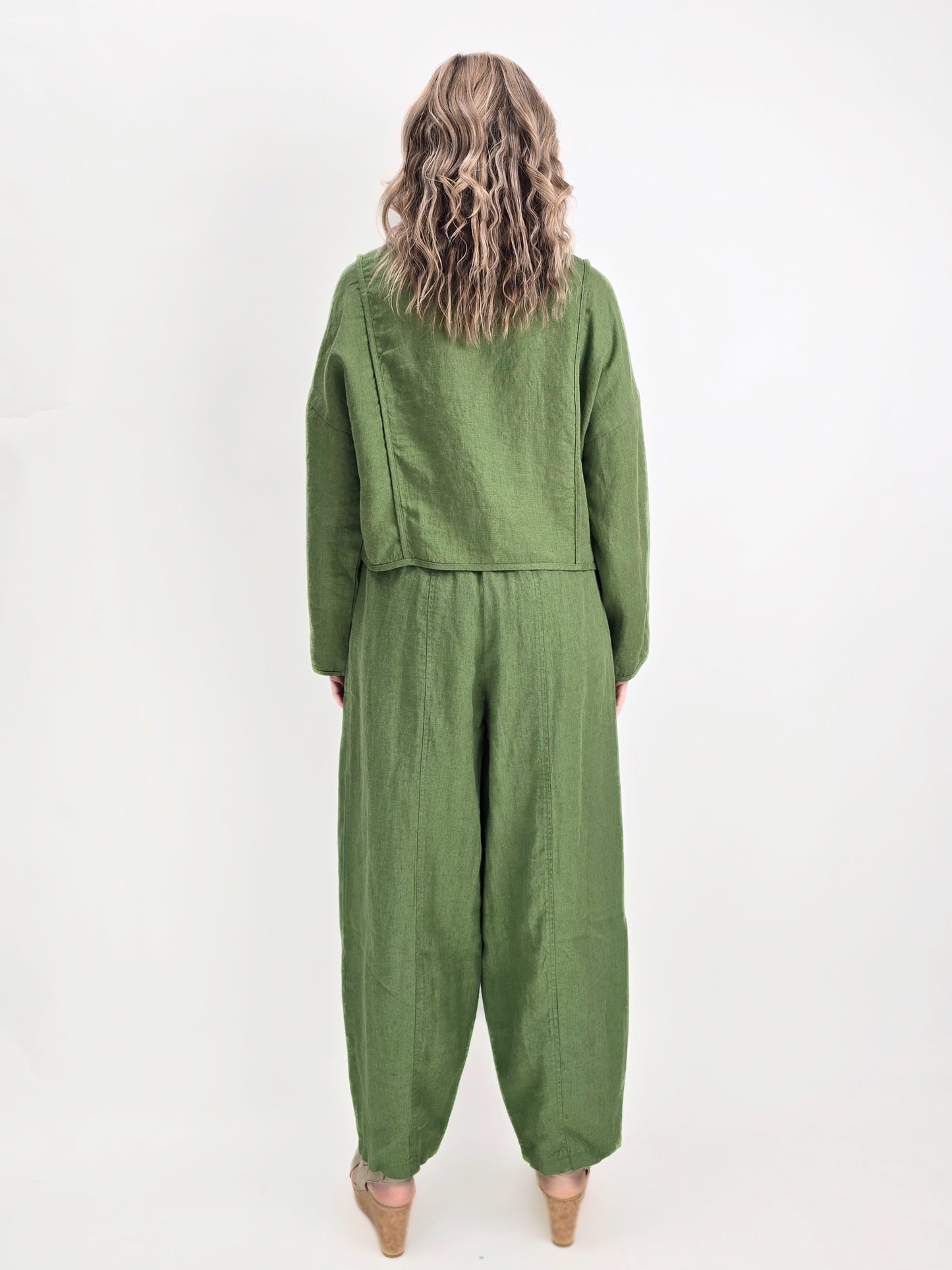 LUUKAA- Laras Linen Jacket/ Apple Green