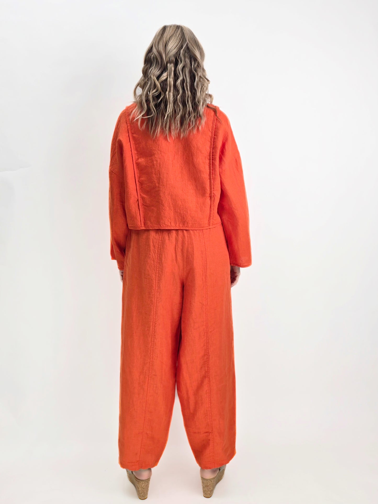 LUUKAA- Laras Linen Jacket/ Rust Orange