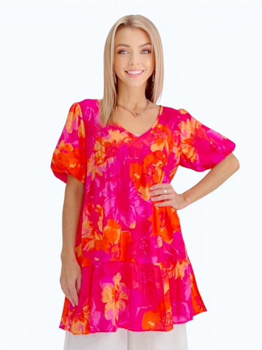 Vine & Love- Floral Printed Tunic/ Dress