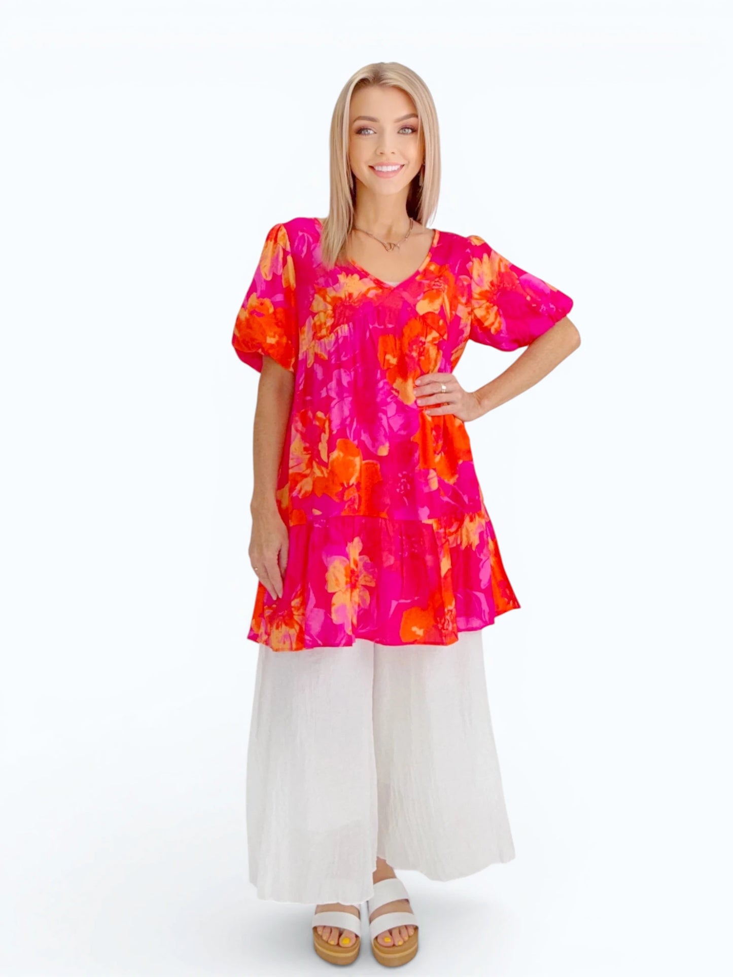 Vine & Love- Floral Printed Tunic/ Dress