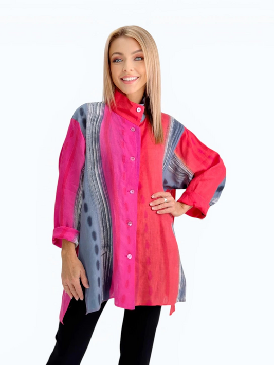 Kay Chapman Designs- Linen Issey  Shirt/ K11