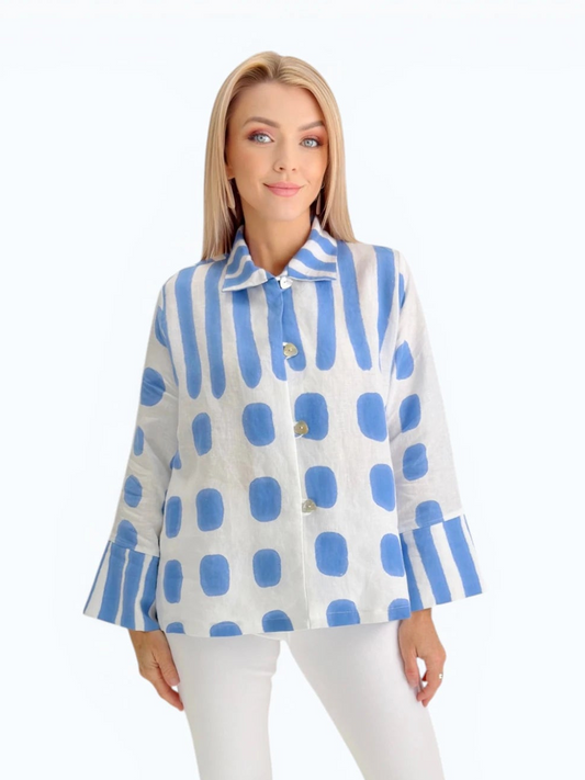 Kay Chapman Designs- Linen Loop Button Shirt/Jacket