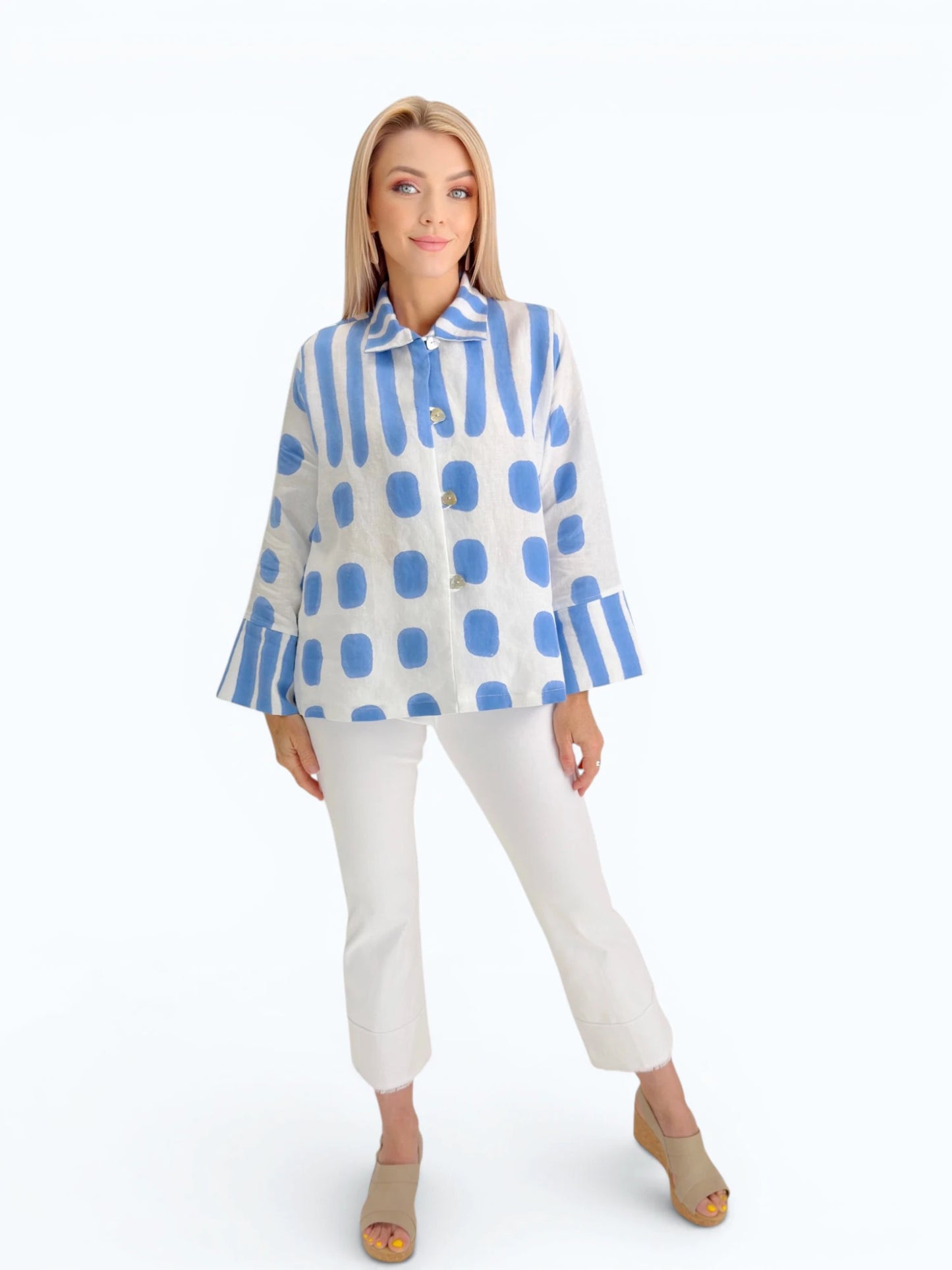 Kay Chapman Designs- Linen Loop Button Shirt/Jacket