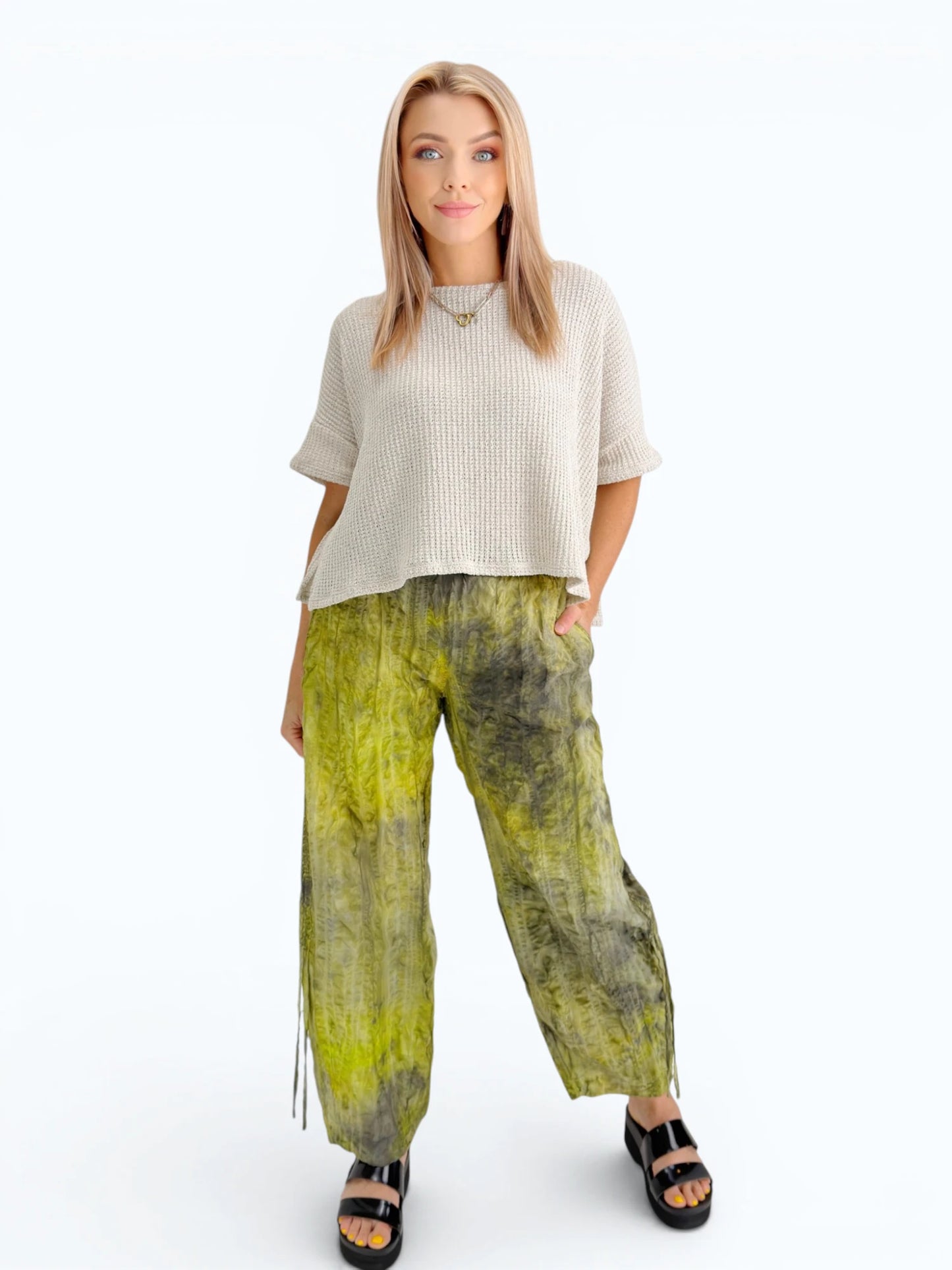 GILLI - Short Sleeve Waffle Top