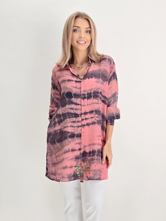 Meghcraft - Pink/Black Tie Dye Shirts