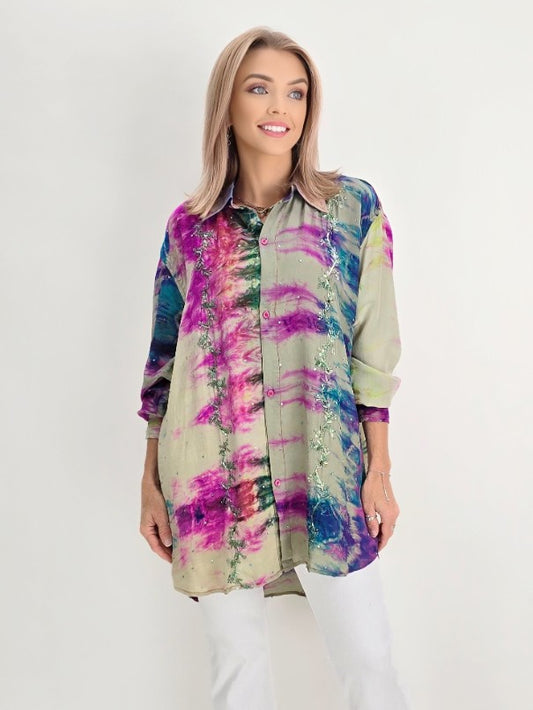 Meghcraft - Pink/Green Tie Dye Shirts