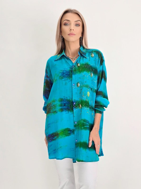 Meghcraft - Blue Tie Dye Shirts