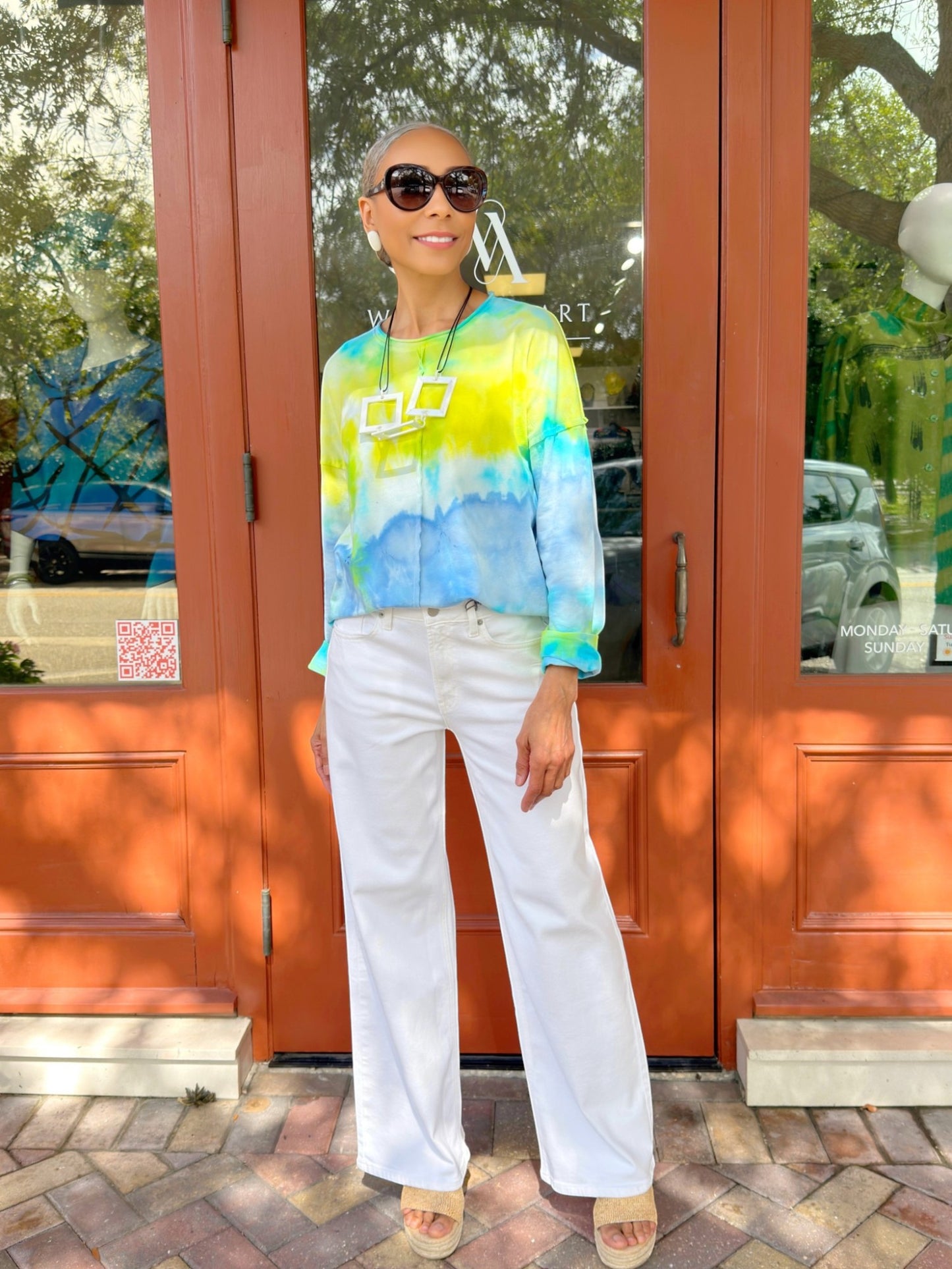 Narenee Designs- Morning Mist Ice Dye Pullover