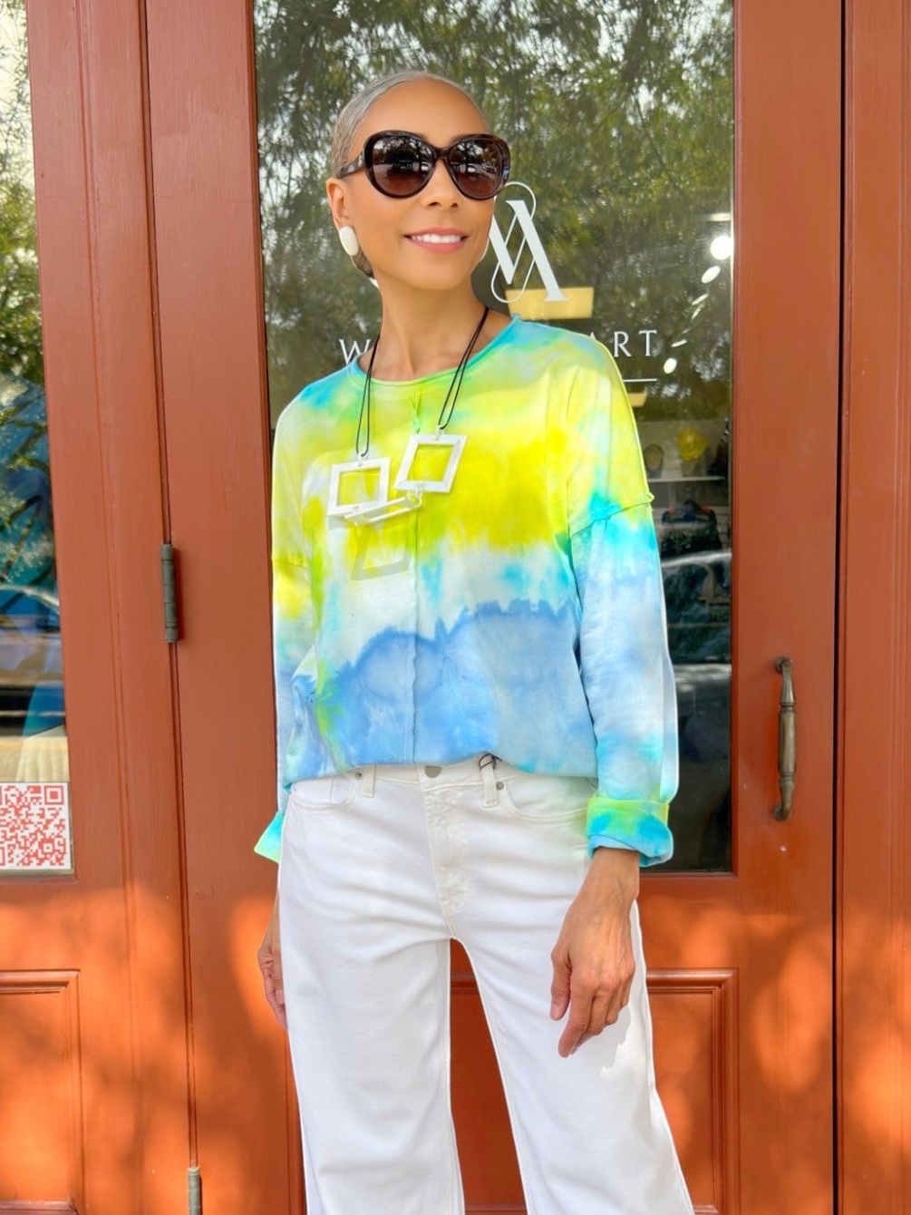 Narenee Designs- Morning Mist Ice Dye Pullover