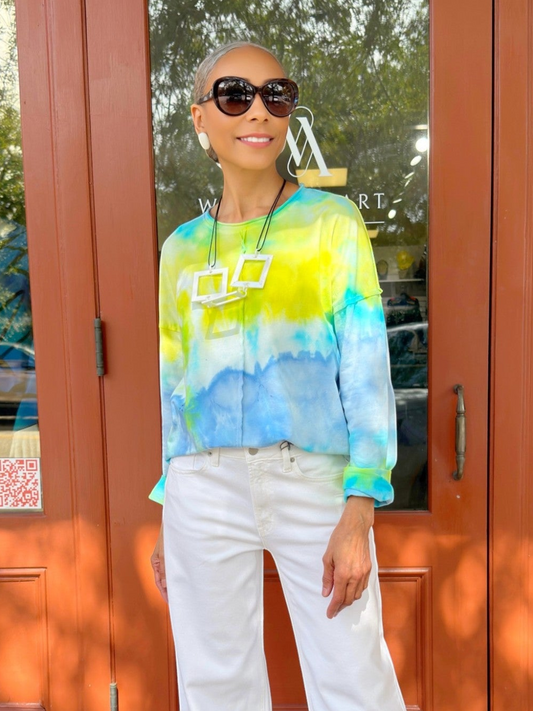Narenee Designs- Morning Mist Ice Dye Pullover