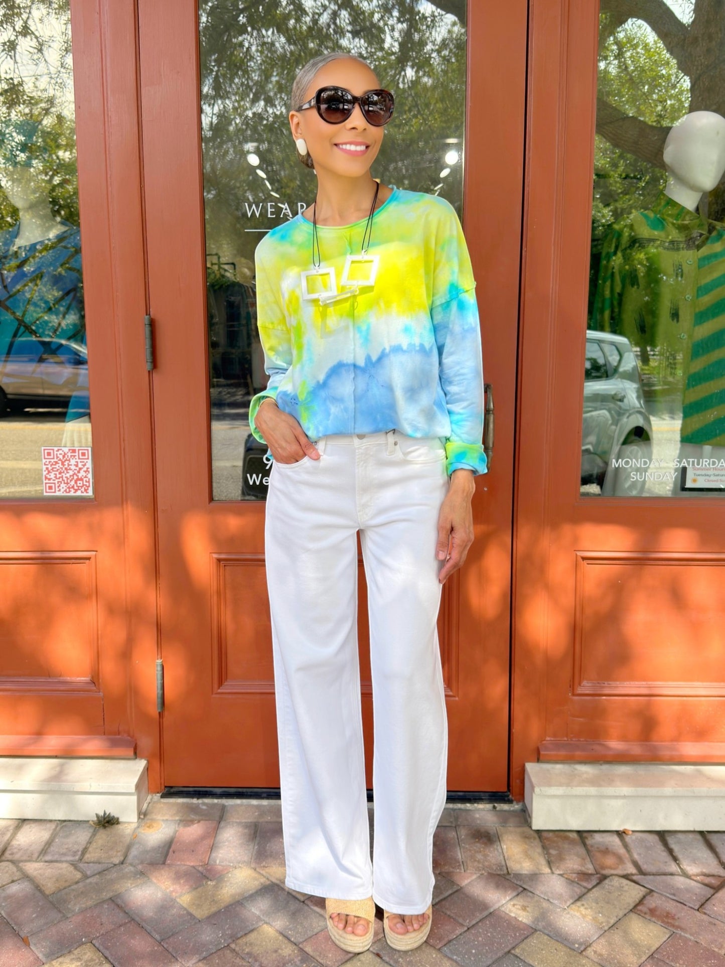 Narenee Designs- Morning Mist Ice Dye Pullover