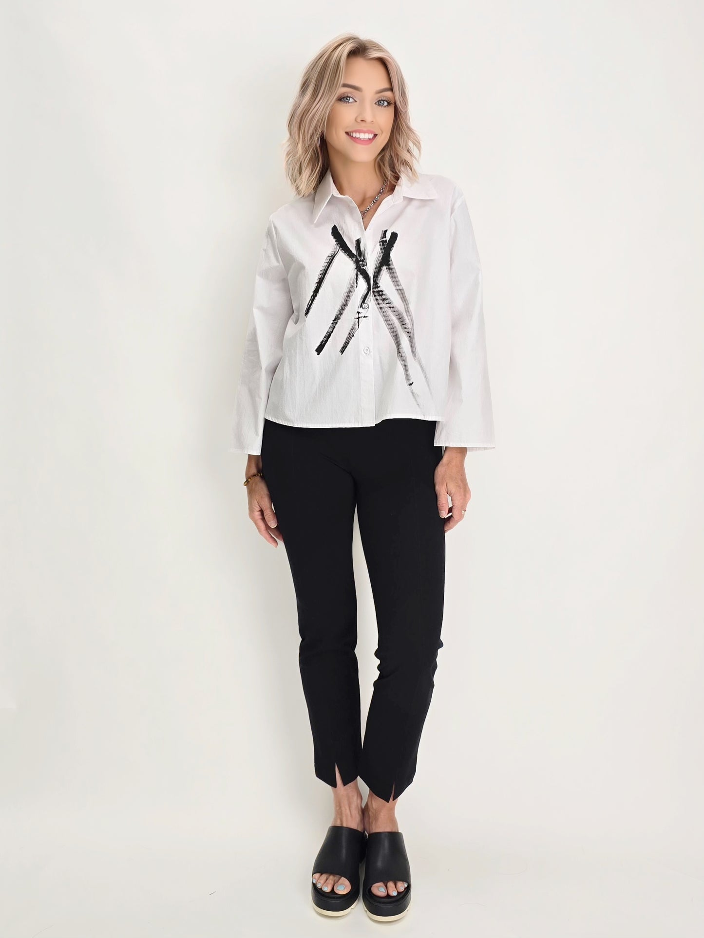 Narenee Designs-Hand Painted White Shirt