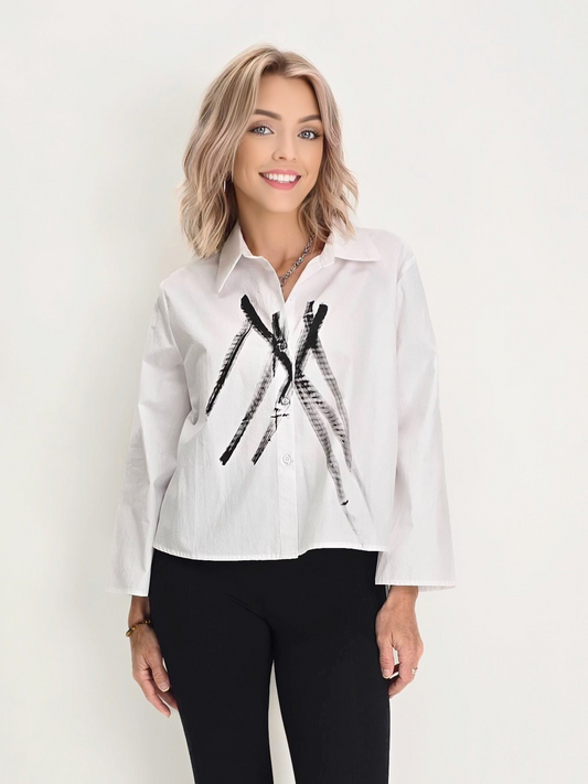 Narenee Designs-Hand Painted White Shirt
