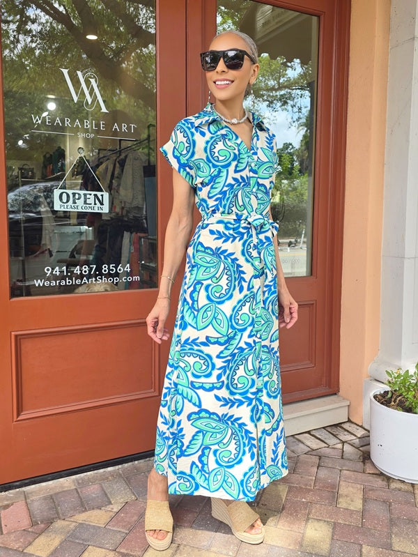 Taelynn - Floral Button-Up Midi Dress