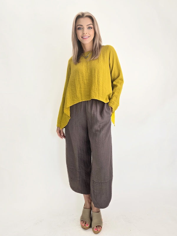 Eleven Stitch- Tucked Hem Pants