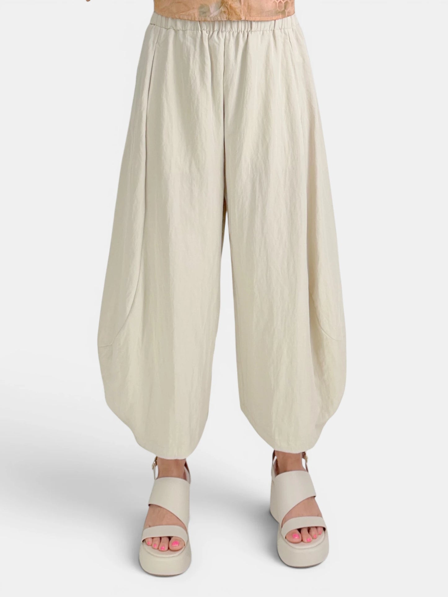 Lalavon - Elastic Waist Balloon Pants/ Ercu