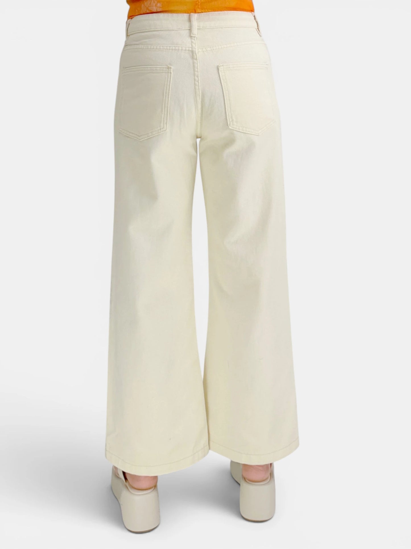 Aaron & Amber - Cut Out/Embroidered Straight Leg Pant