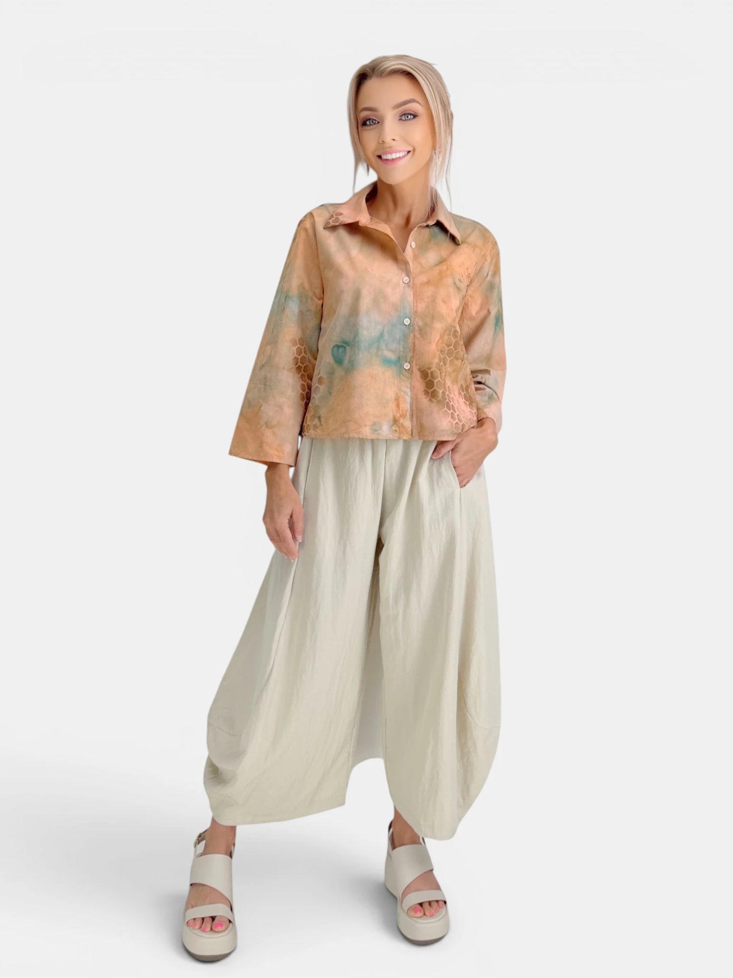 Lalavon - Elastic Waist Balloon Pants/ Ercu