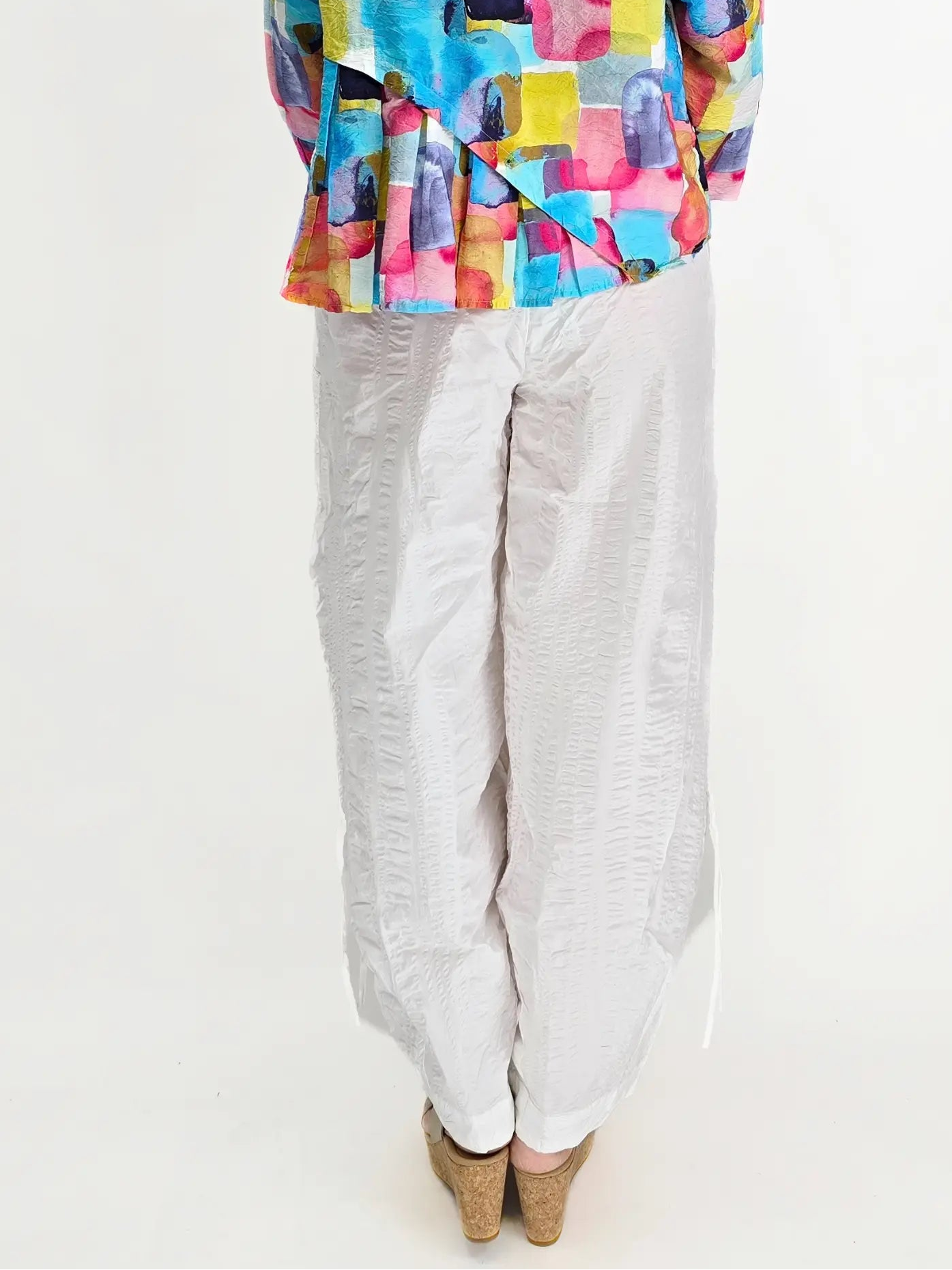 Noen- Crinkle Flow Pants/ White