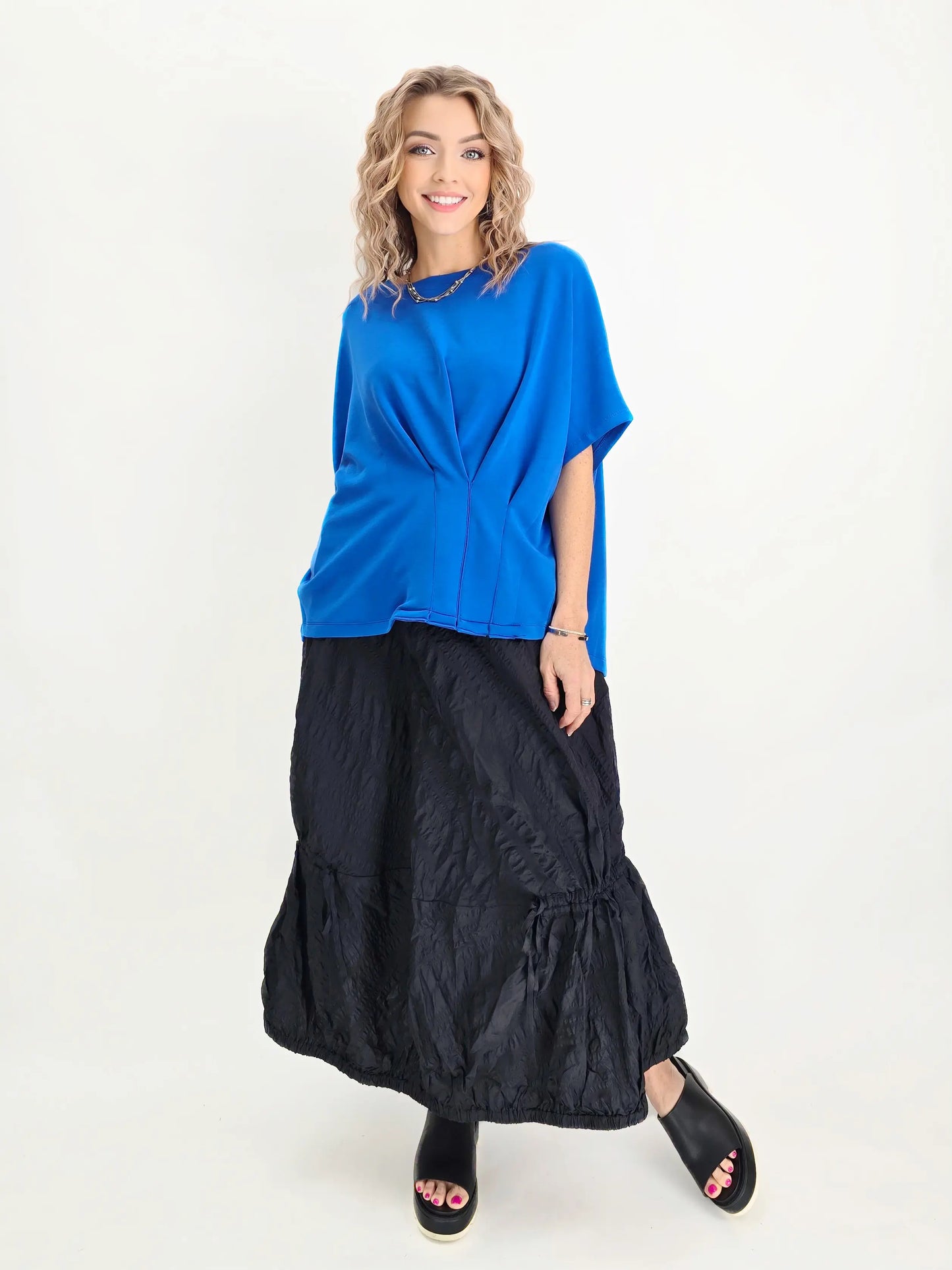 Narenee Designs- Cobalt Flow Sculpted Top