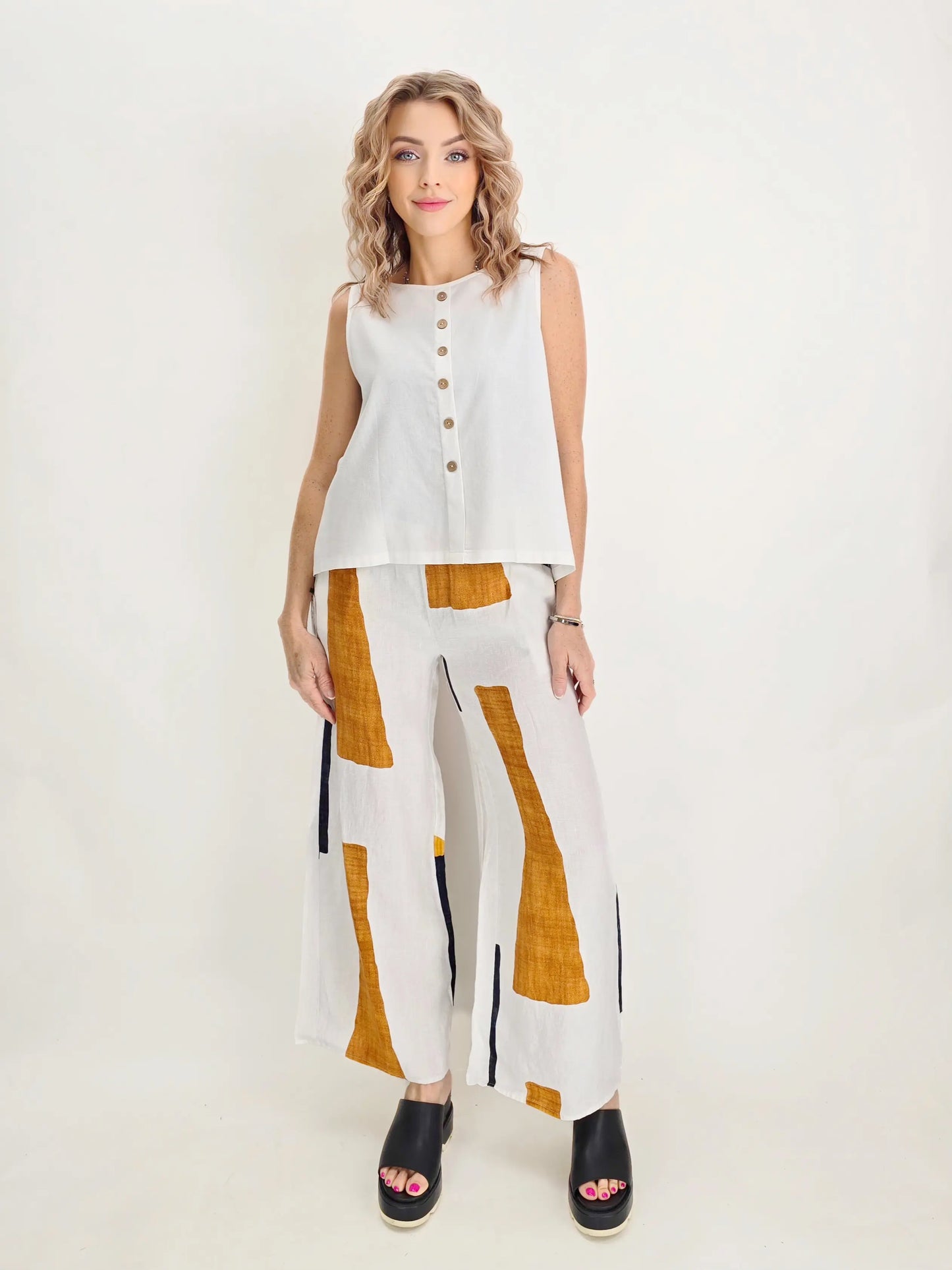 Mia Collection- Button Back Tank Top