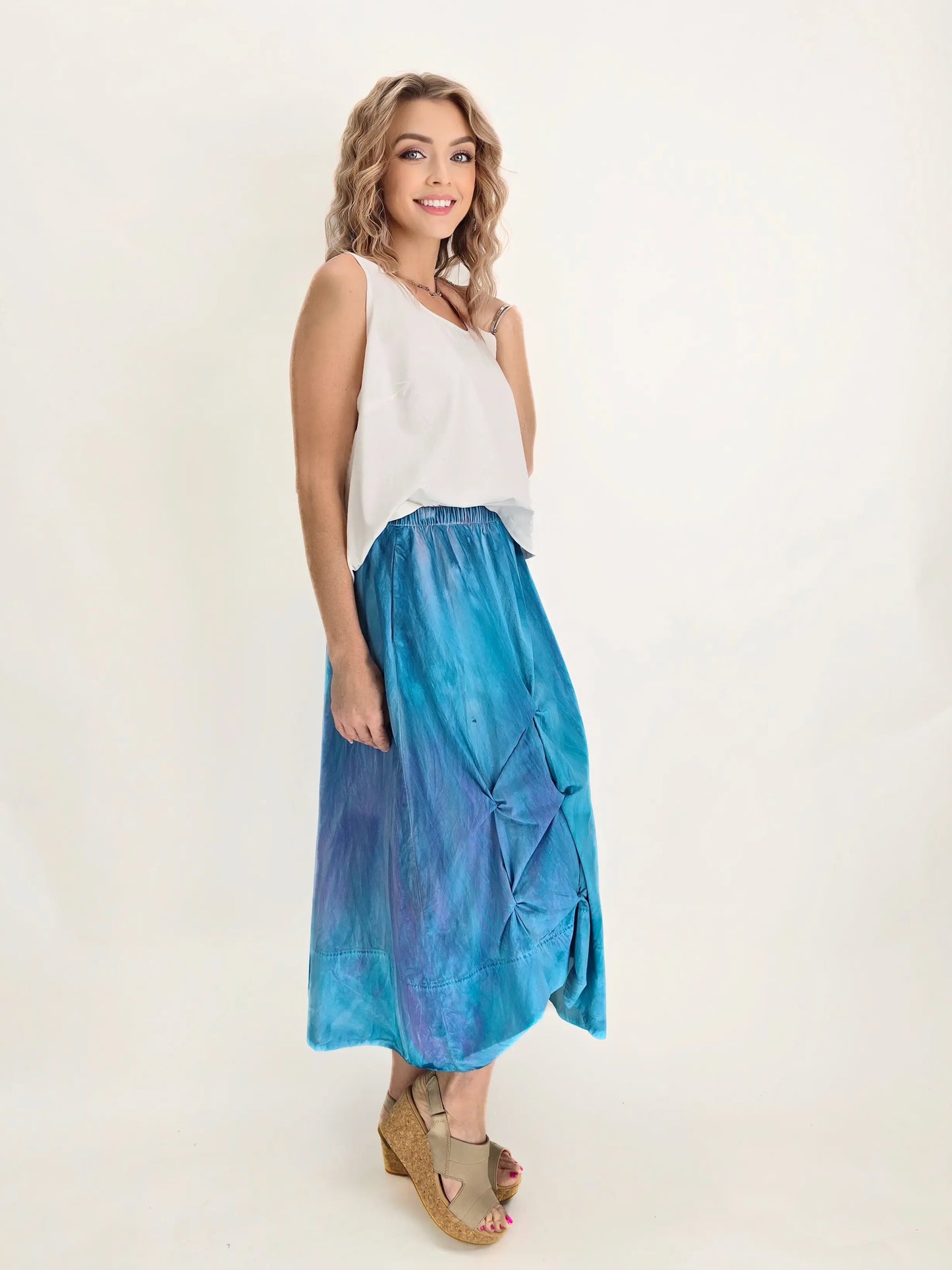 Narenee Designs- Midnight Tide Hand-Dyed Cotton Skirt