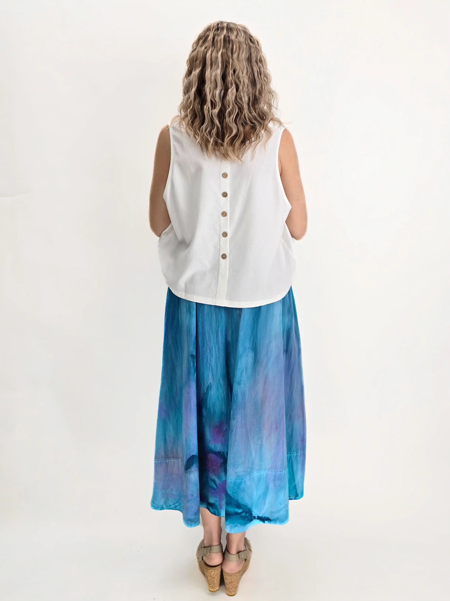 Narenee Designs- Midnight Tide Hand-Dyed Cotton Skirt