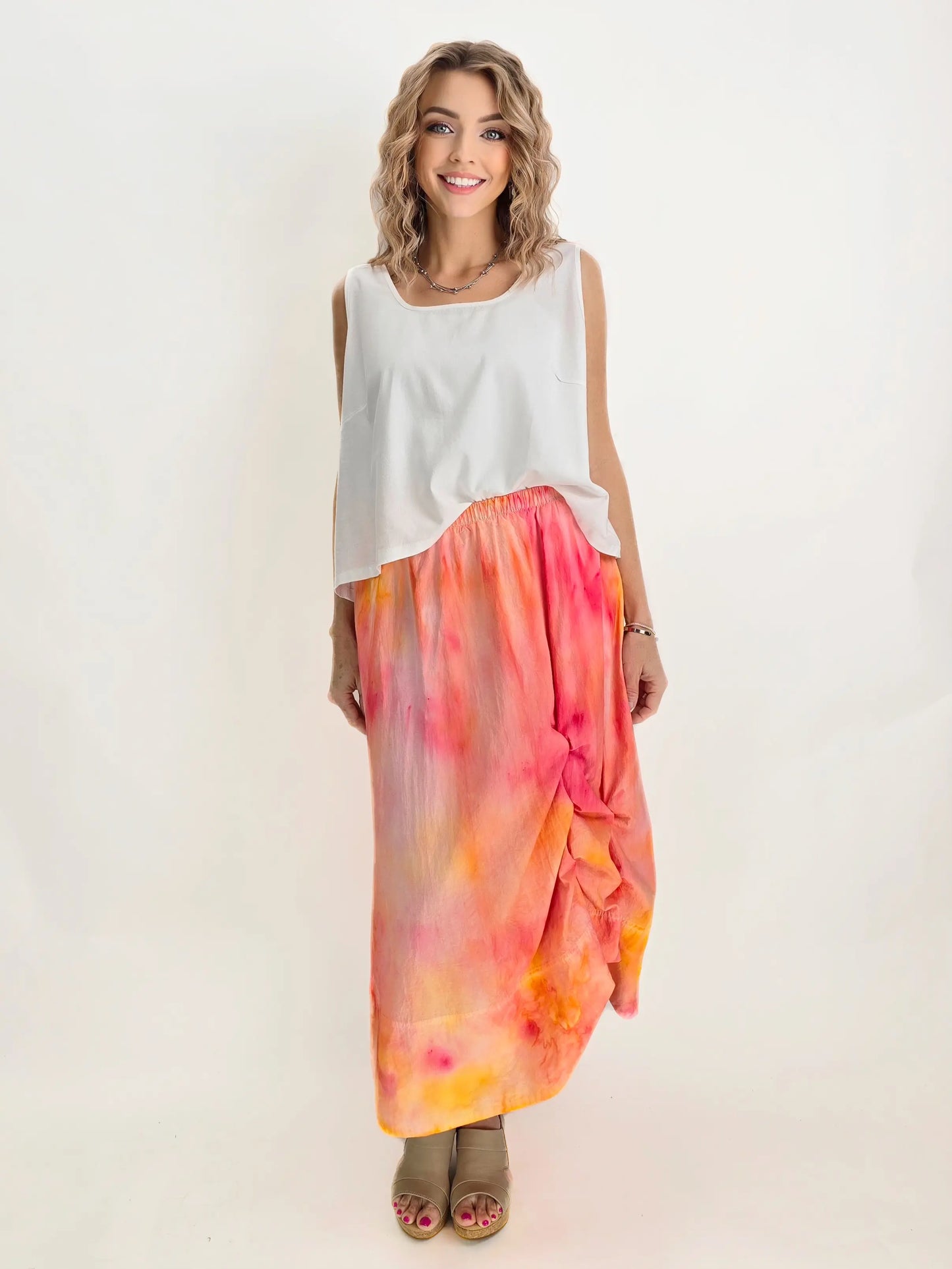 Narenee Designs- Sunset Reverie Hand-Dyed Cotton Skirt