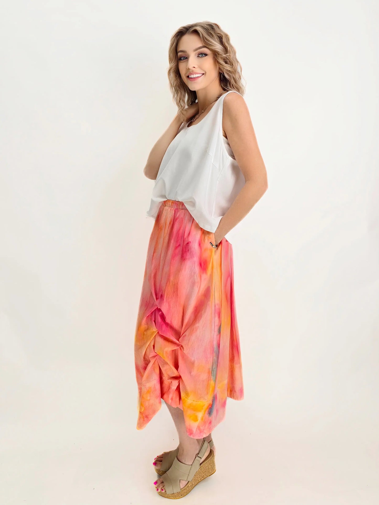 Narenee Designs- Sunset Reverie Hand-Dyed Cotton Skirt
