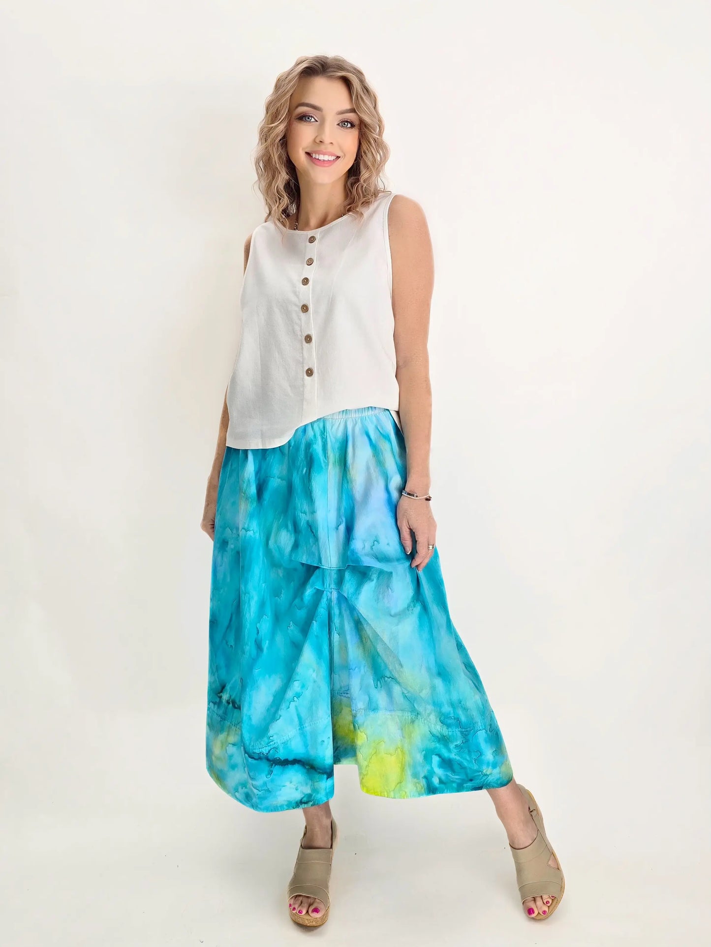 Narenee Designs- Ocean Light Hand-Dyed Cotton Skirt