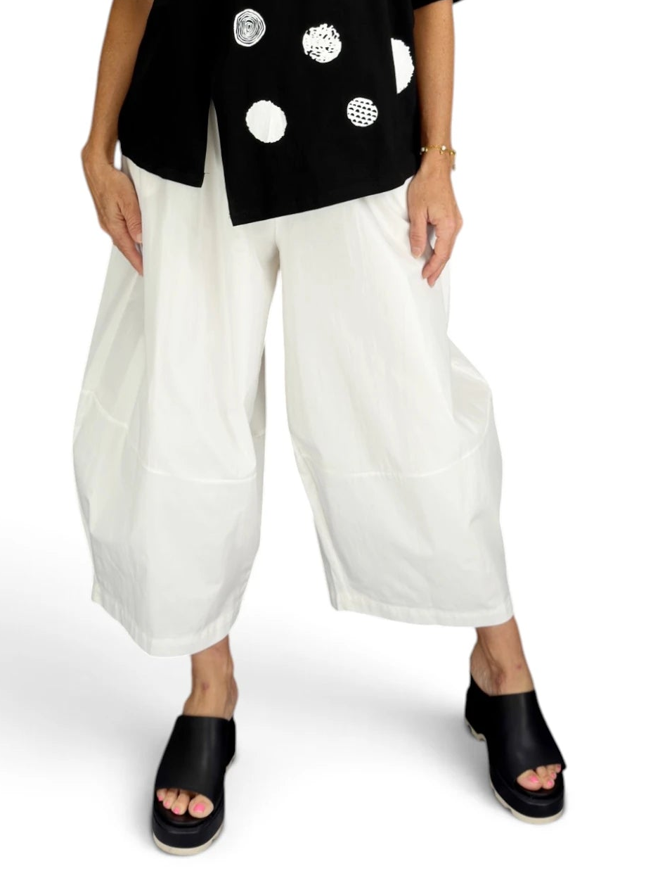 Mia Collection- Easy White Barrel Pants