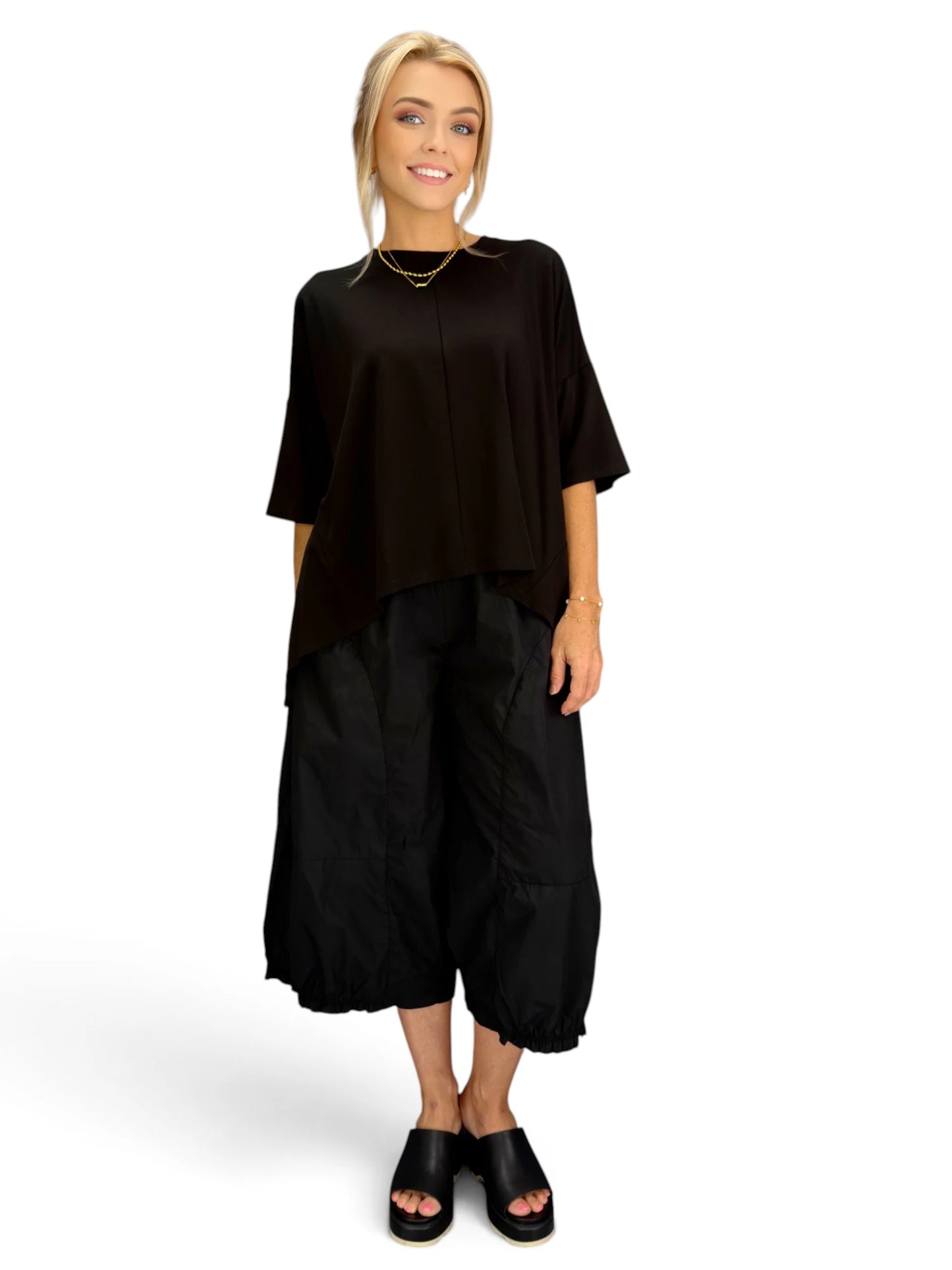 Mia Collection- Edge Zip Boxy Top