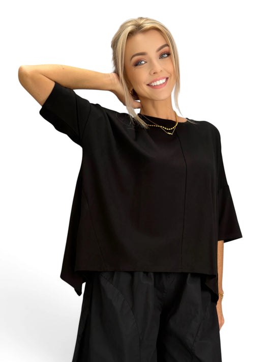 Mia Collection- Edge Zip Boxy Top