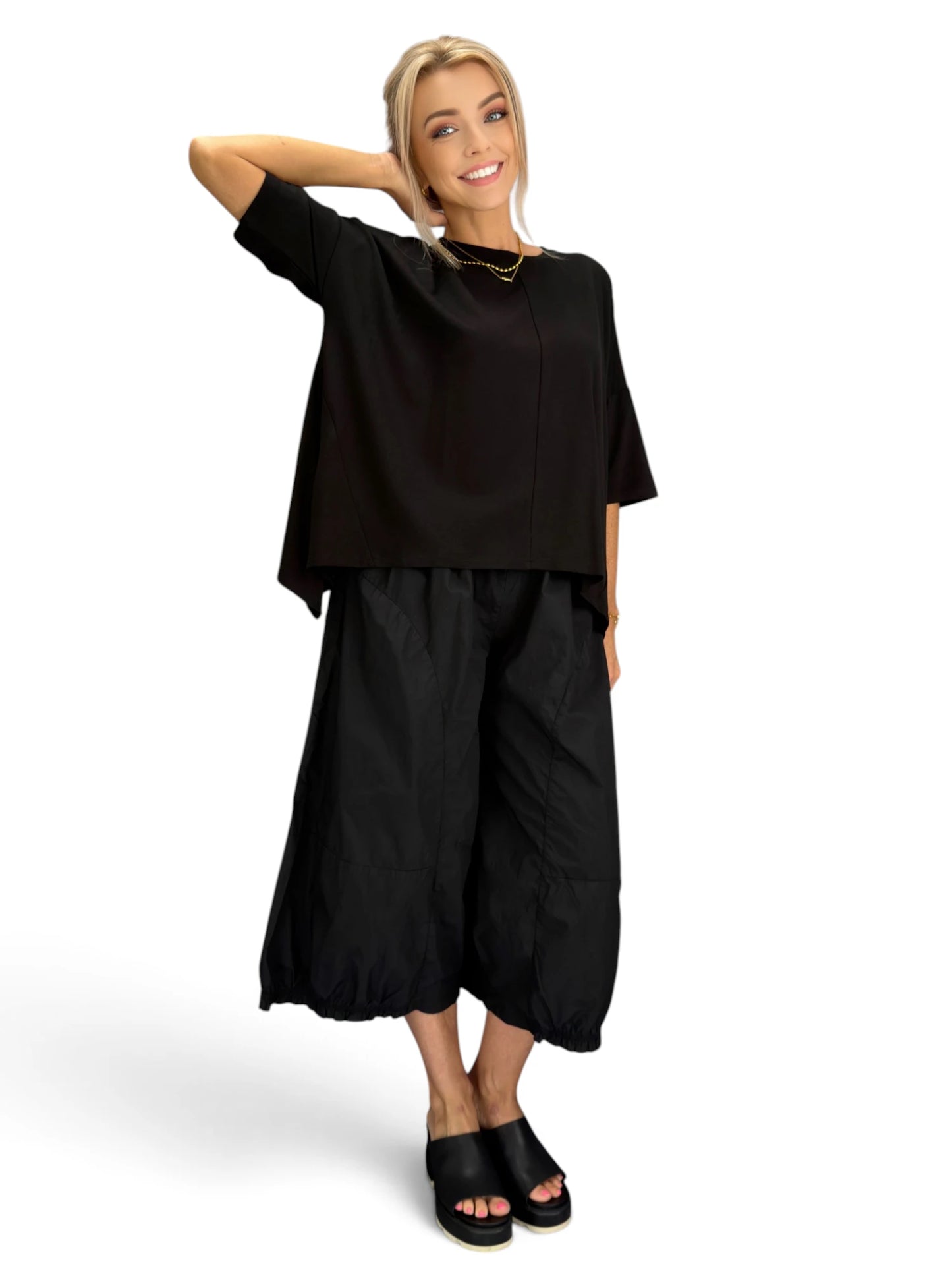 Mia Collection- Edge Zip Boxy Top