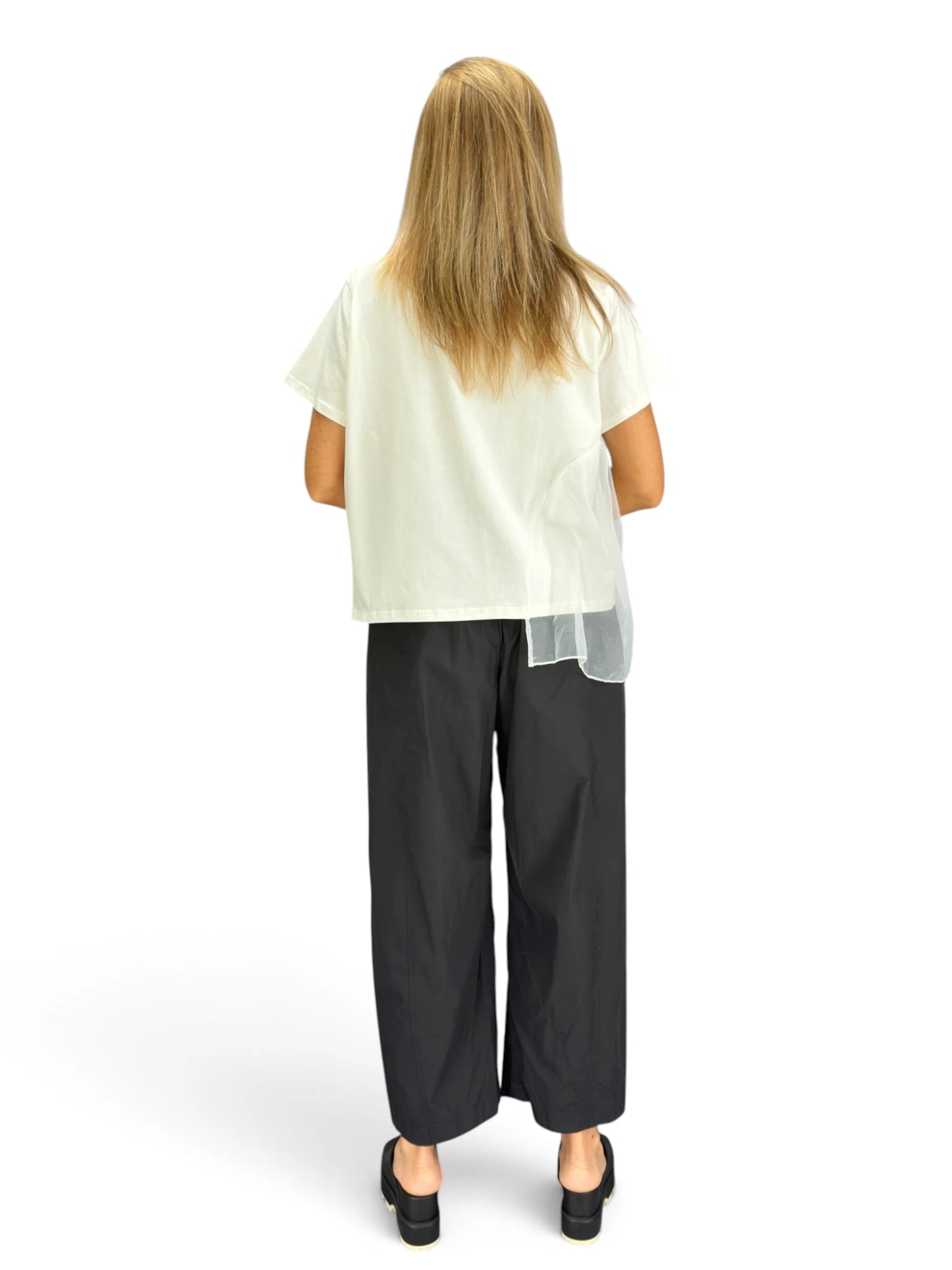 Mia Collection- Mixed Media Pocket Top
