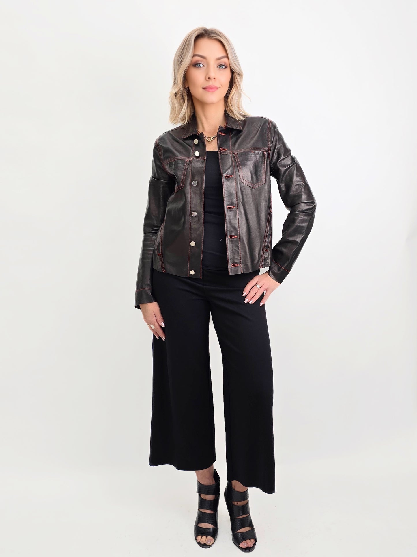 Blu Ice- Crop Stiched Jacket