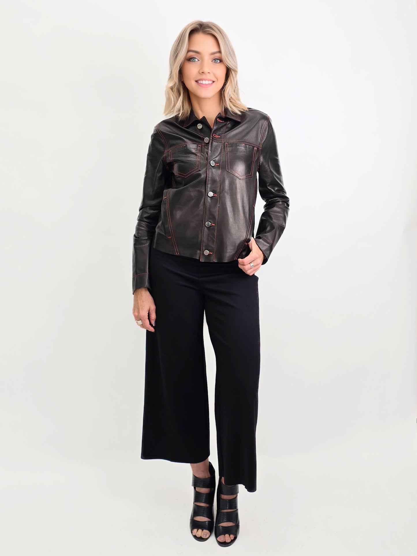 Blu Ice- Crop Stiched Jacket