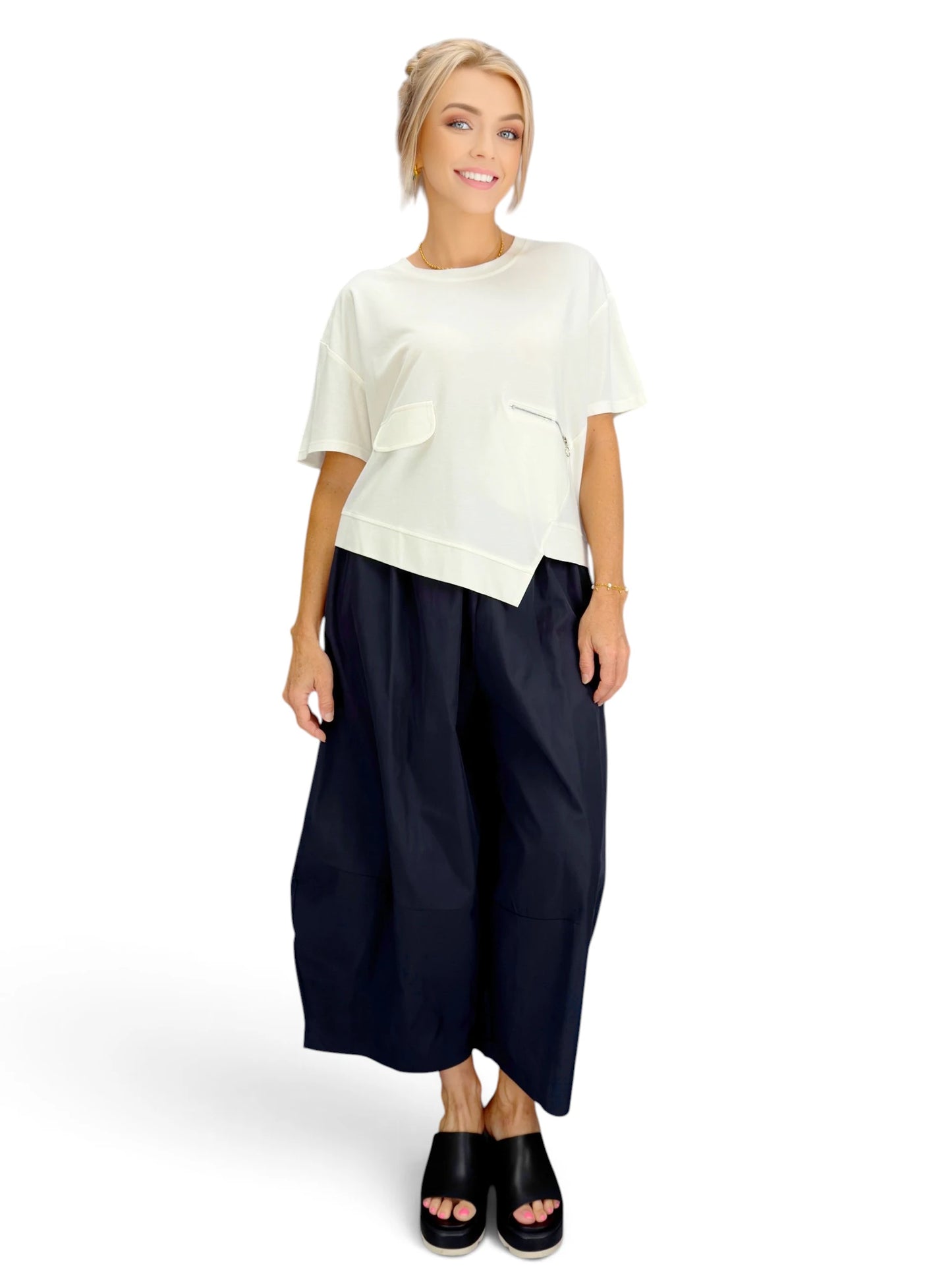 Mia Collection- Easy Midnight  Barrel Pants