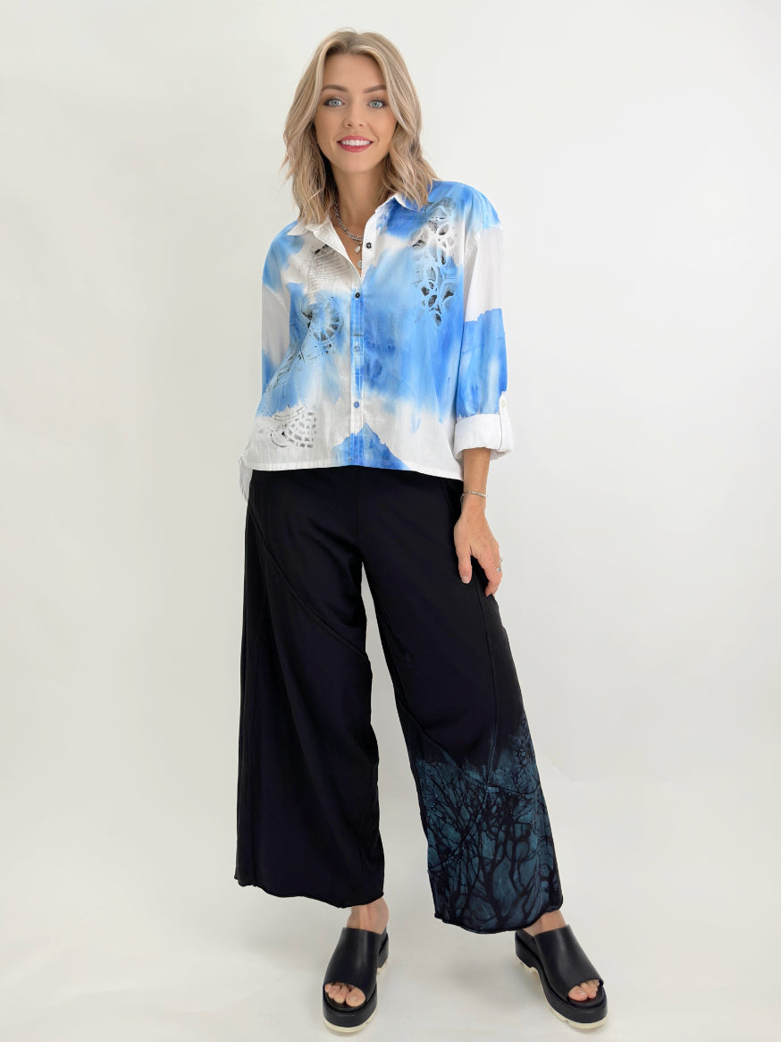 Narenee Designs-Hand Painted White Shirt