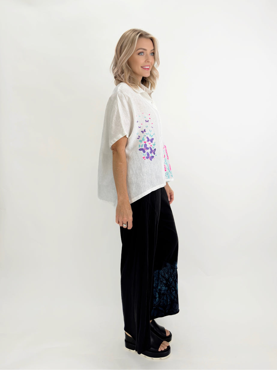 Narenee Designs-Hand Painted Cap Shirt