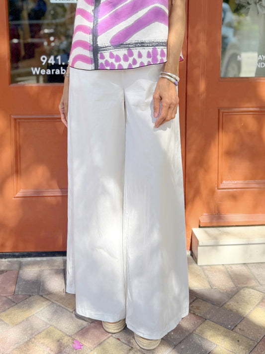 TINA Stephens - Eloise Wide Leg Cotton Poplin Pant