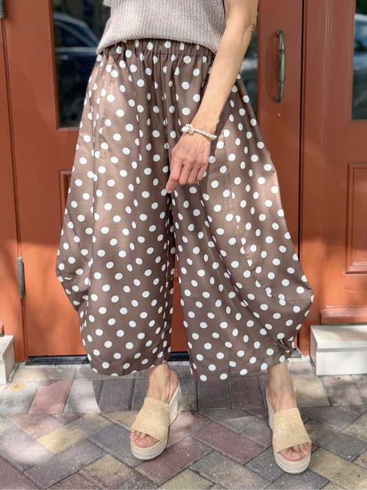 Glam -  Polka Dot Pants/ Brown
