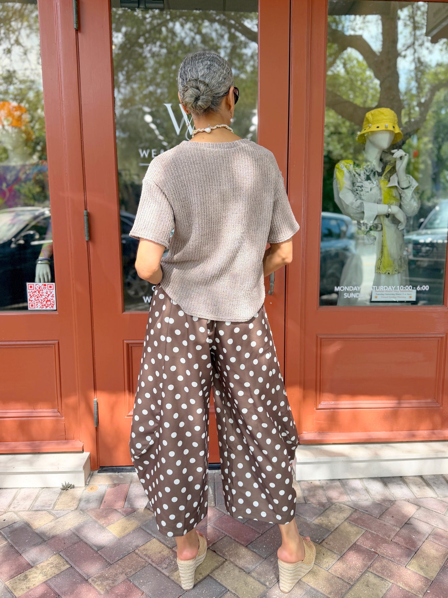 Glam -  Polka Dot Pants/ Brown