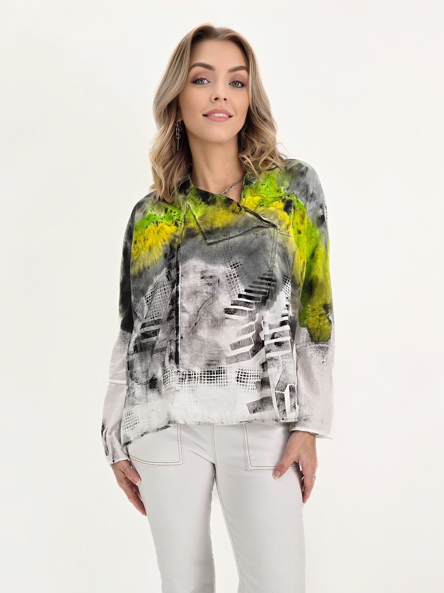 Tatiana Palnitska- SPT4/ White/Chartreuse L/S Top
